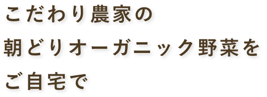 こだわり農家の朝どりオーガニック野菜をご自宅で